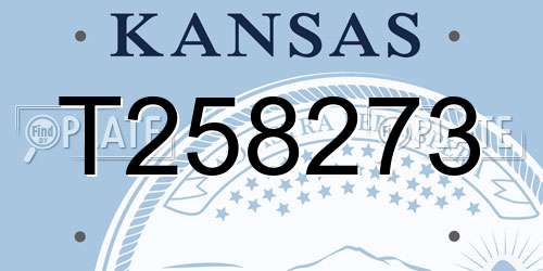 T258273 Kansas License Plate