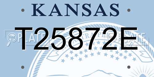 T25872E Kansas License Plate