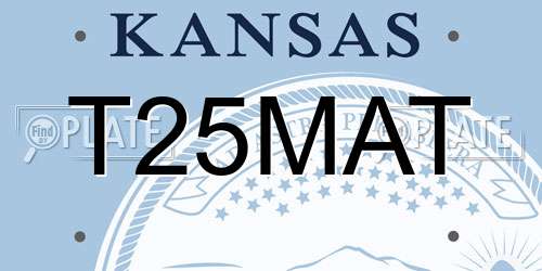 T25MAT Kansas License Plate