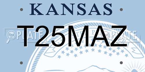 T25MAZ Kansas License Plate