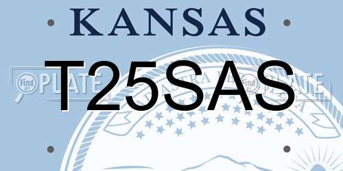 T25SAS Kansas License Plate