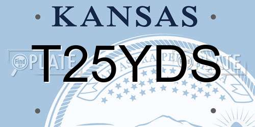 T25YDS Kansas License Plate