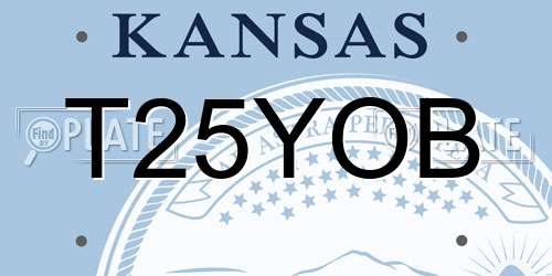 T25YOB Kansas License Plate