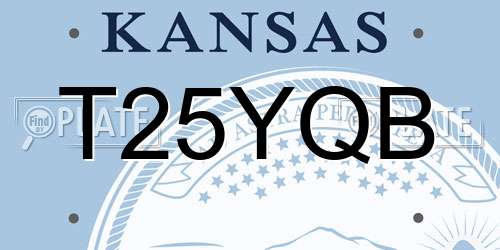 T25YQB Kansas License Plate