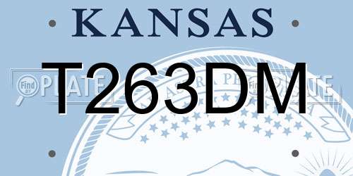 T263DM Kansas License Plate