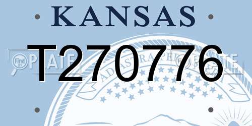 T270776 Kansas License Plate