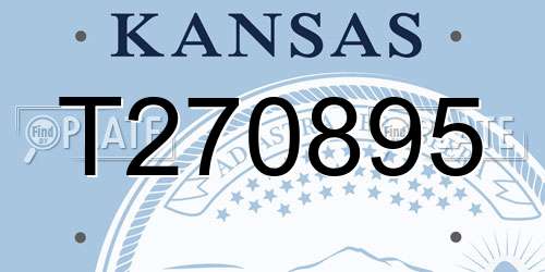 T270895 Kansas License Plate