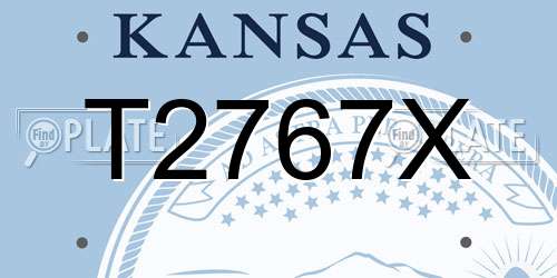 T2767X Kansas License Plate
