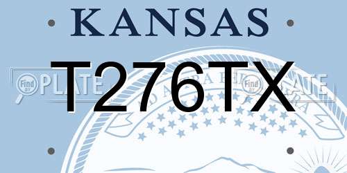 T276TX Kansas License Plate