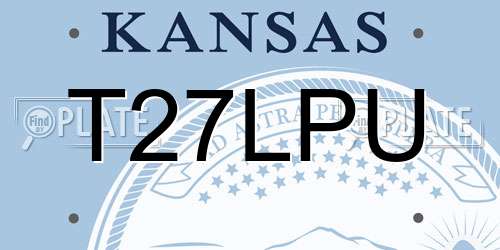 T27LPU Kansas License Plate
