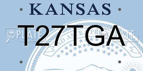 T27TGA Kansas License Plate