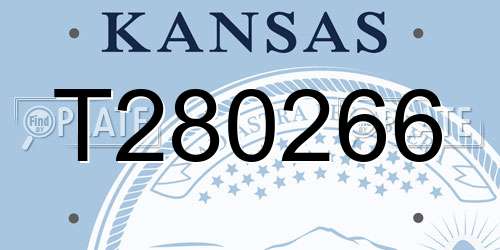 T280266 Kansas License Plate