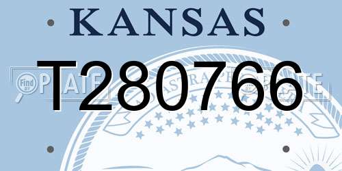 T280766 Kansas License Plate