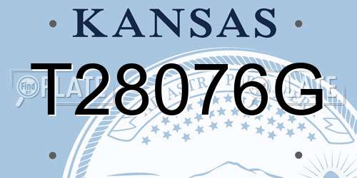T28076G Kansas License Plate
