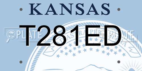 T281ED Kansas License Plate