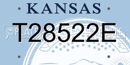 T28522E Kansas License Plate