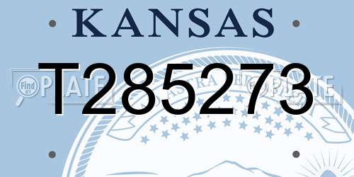 T285273 Kansas License Plate