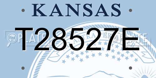 T28527E Kansas License Plate