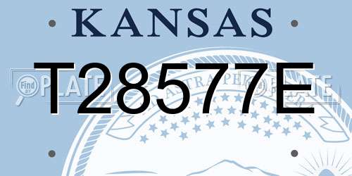 T28577E Kansas License Plate