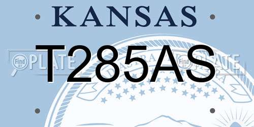 T285AS Kansas License Plate