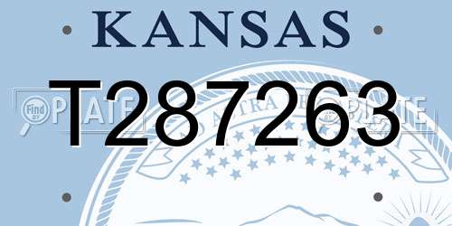 T287263 Kansas License Plate