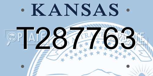T287763 Kansas License Plate