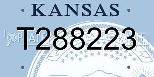 T288223 Kansas License Plate