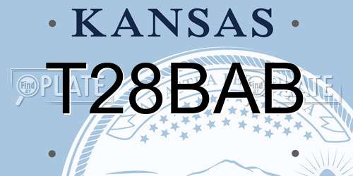 T28BAB Kansas License Plate
