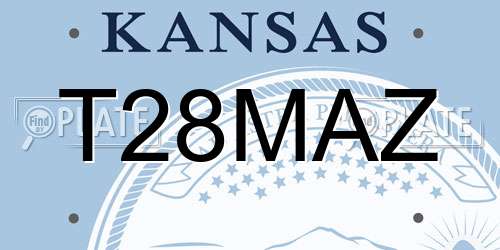 T28MAZ Kansas License Plate