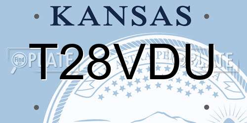 T28VDU Kansas License Plate