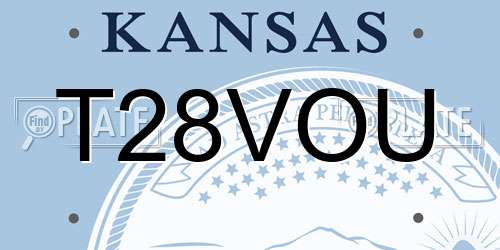 T28VOU Kansas License Plate
