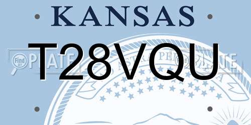 T28VQU Kansas License Plate