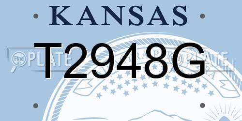 T2948G Kansas License Plate