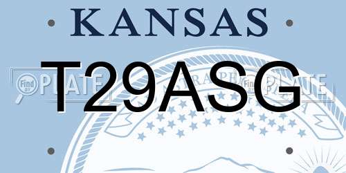 T29ASG Kansas License Plate