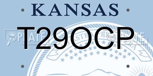 T29OCP Kansas License Plate