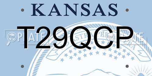 T29QCP Kansas License Plate