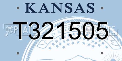 T321505 Kansas License Plate