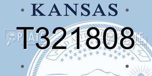 T321808 Kansas License Plate