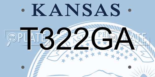 T322GA Kansas License Plate