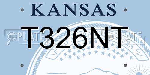 T326NT Kansas License Plate