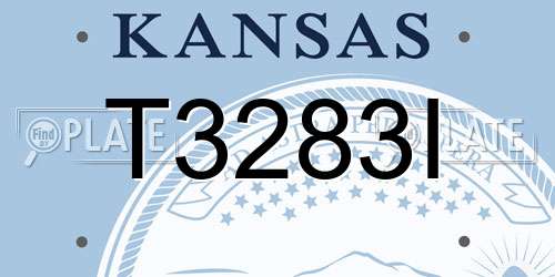 T3283I Kansas License Plate