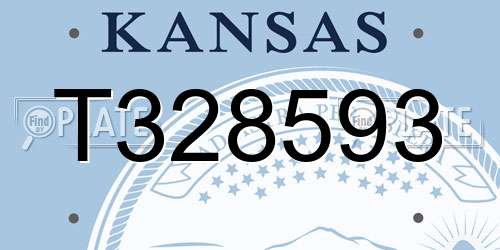 T328593 Kansas License Plate