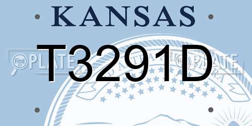 T3291D Kansas License Plate