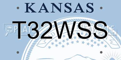 T32WSS Kansas License Plate