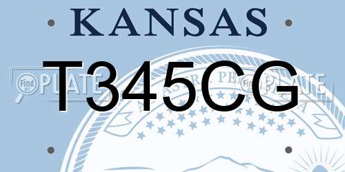 T345CG Kansas License Plate