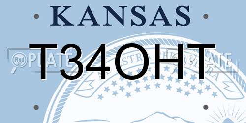 T34OHT Kansas License Plate