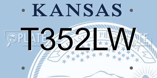 T352LW Kansas License Plate