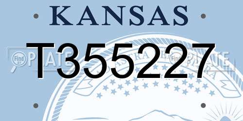 T355227 Kansas License Plate