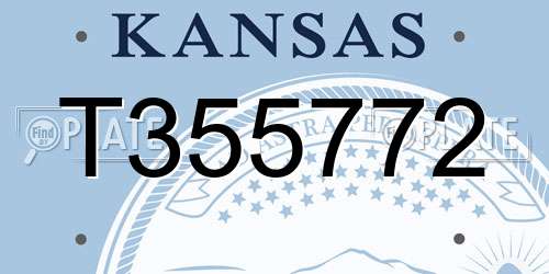 T355772 Kansas License Plate