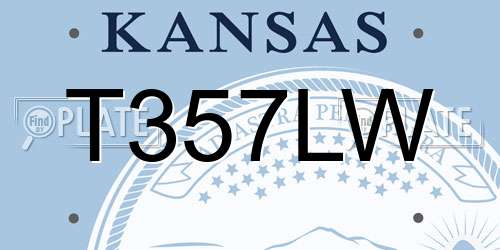 T357LW Kansas License Plate